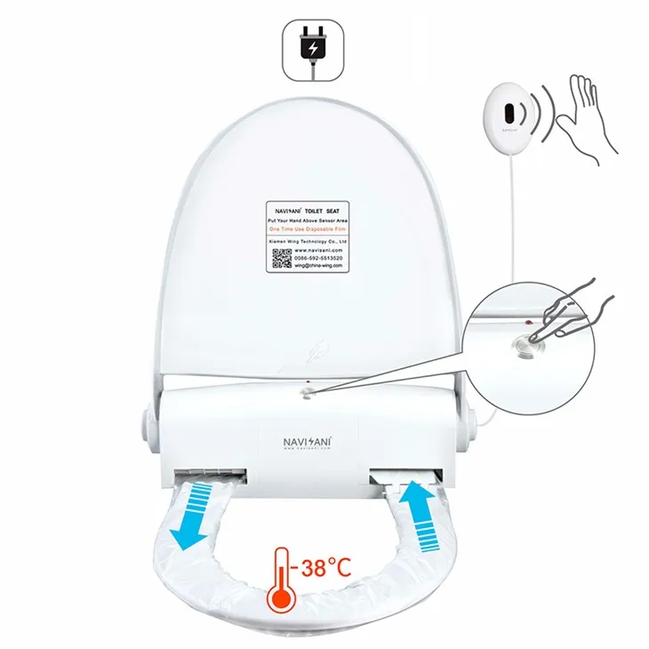 Capas de Assento Sanitárias Aquecidas com Sensor Inteligente | Tampas sanitárias do aquecimento descartável automático do toalete da higiene NS100E